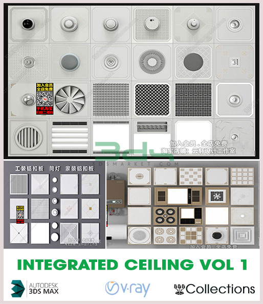 European Integrated Ceiling 3D model Vol 1