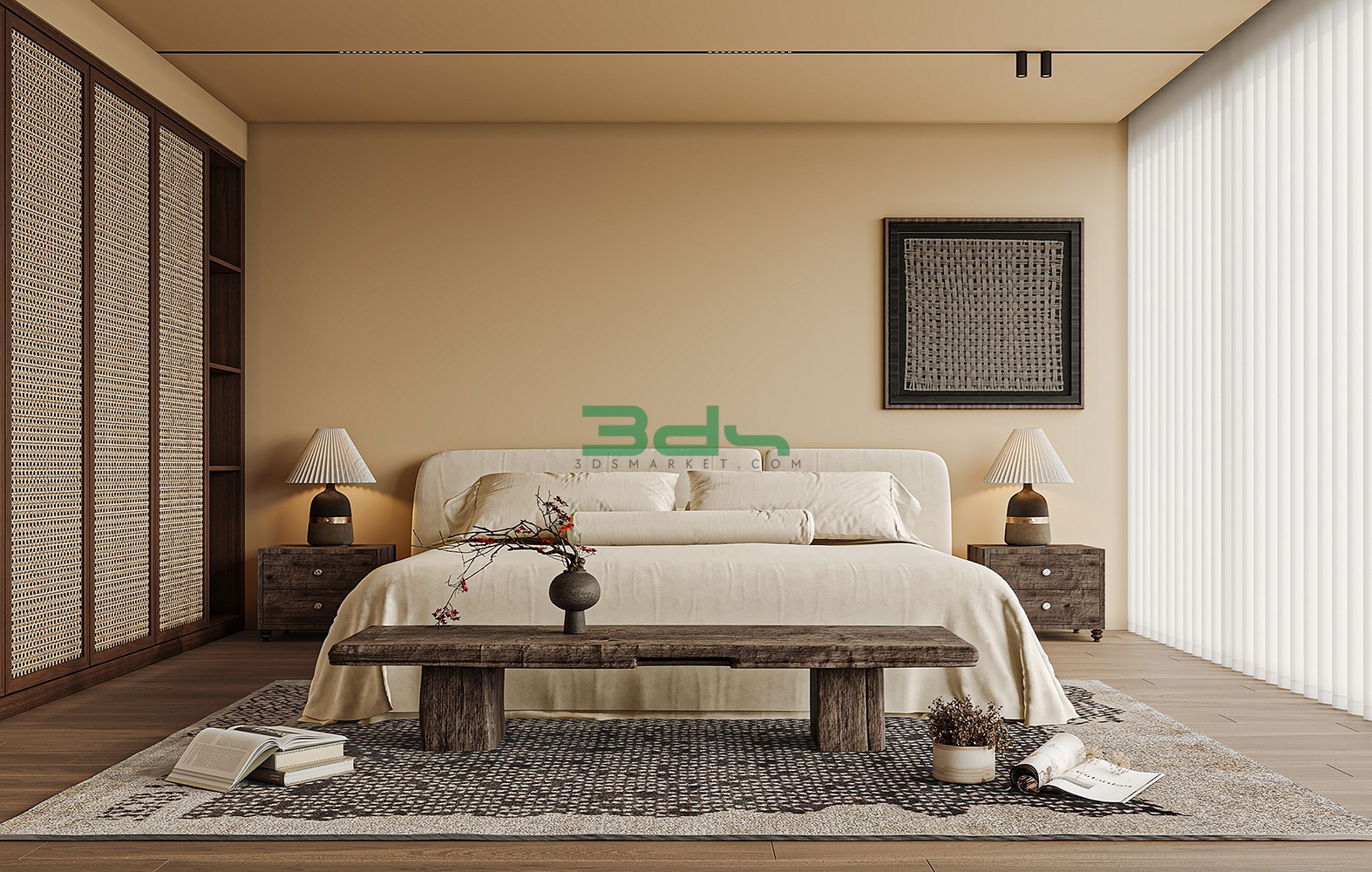 Free 3D Bedroom Scene model 153