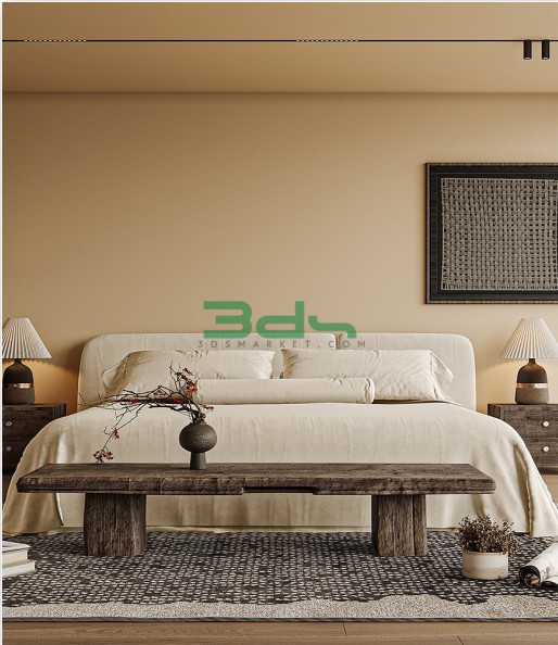 Free 3D Bedroom Scene model 153 3dsmarket.com