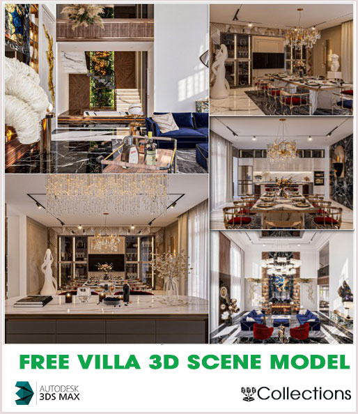Free Villa 3d Scene Model 163